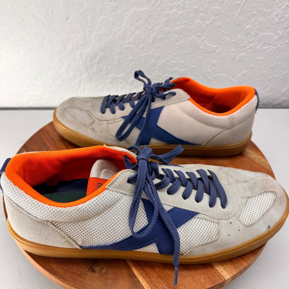 Munich Break 24 Mens 11 Grey Blue Orange Suede Mesh Gum Sole Sneakers - Picture 8 of 9